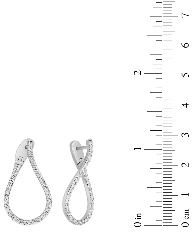 Diamond Front-to-Back Earrings (1/2 ct. t.w.) in 10k White Gold