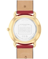 Coach Women's Elliot Red Leather Strap Watch, 36mm