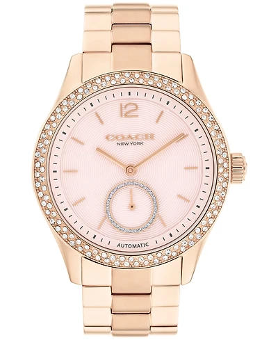 Coach Women's Brooks Automatic Rose Gold Tone Stainless Steel Bracelet Watch, 38mm