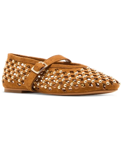 Steve Madden Women's Dreaming Studded Mary Jane Flats