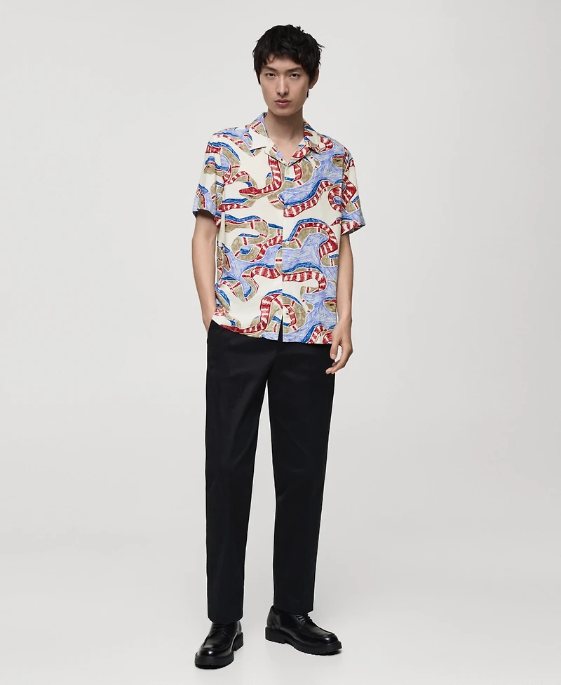 Mango Men's Slim-Fit Printed Shirt