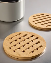 Arch Studio Set Of 2 Round Bamboo Trivets