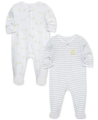 Little Me Baby 2-Pk. Ducks Cotton Footed Coveralls