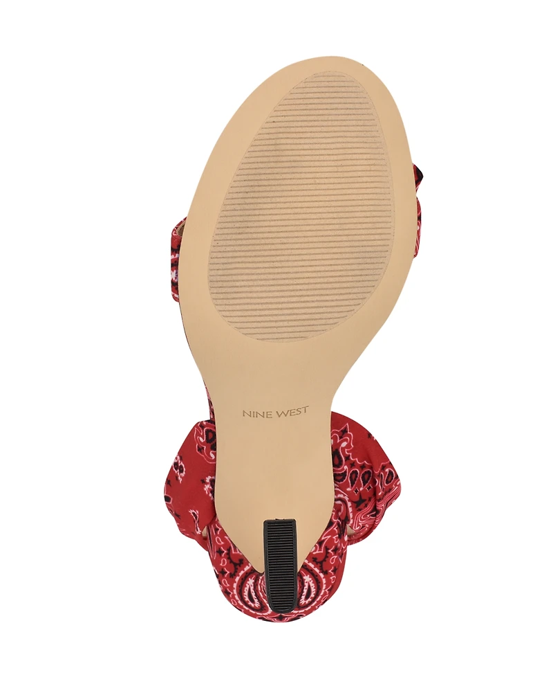 Nine West Women's Kelsie Ankle Wrap Sculpted Heel Sandals