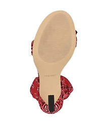 Nine West Women's Kelsie Ankle Wrap Sculpted Heel Sandals