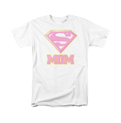 Superman Mens Super Mom Pink Short Sleeve Adult Tee / T-Shirt