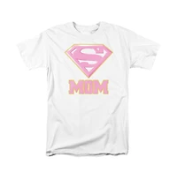 Superman Mens Super Mom Pink Short Sleeve Adult Tee / T-Shirt