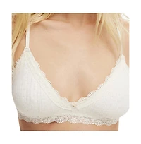 Cotton On Women's Cotton Lace Triangle Padded Bralette