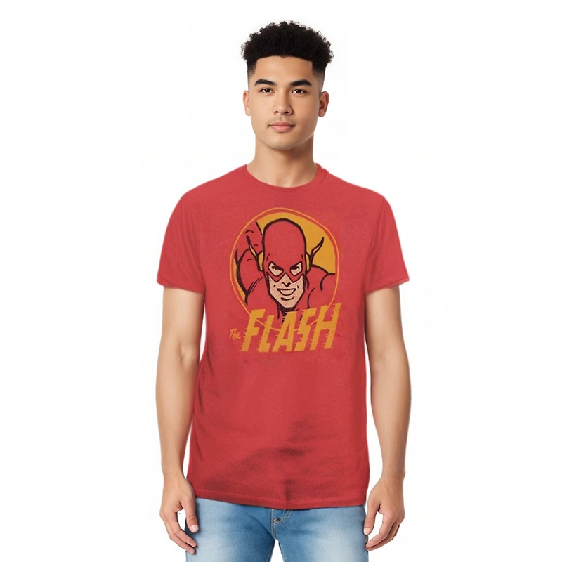 Dc Flash Mens Comics Circle Adult Heather Tee / T-Shirt