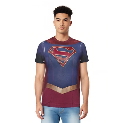 Supergirl Mens Uniform Short Sleeve Adult Poly Crew Tee / T-Shirt