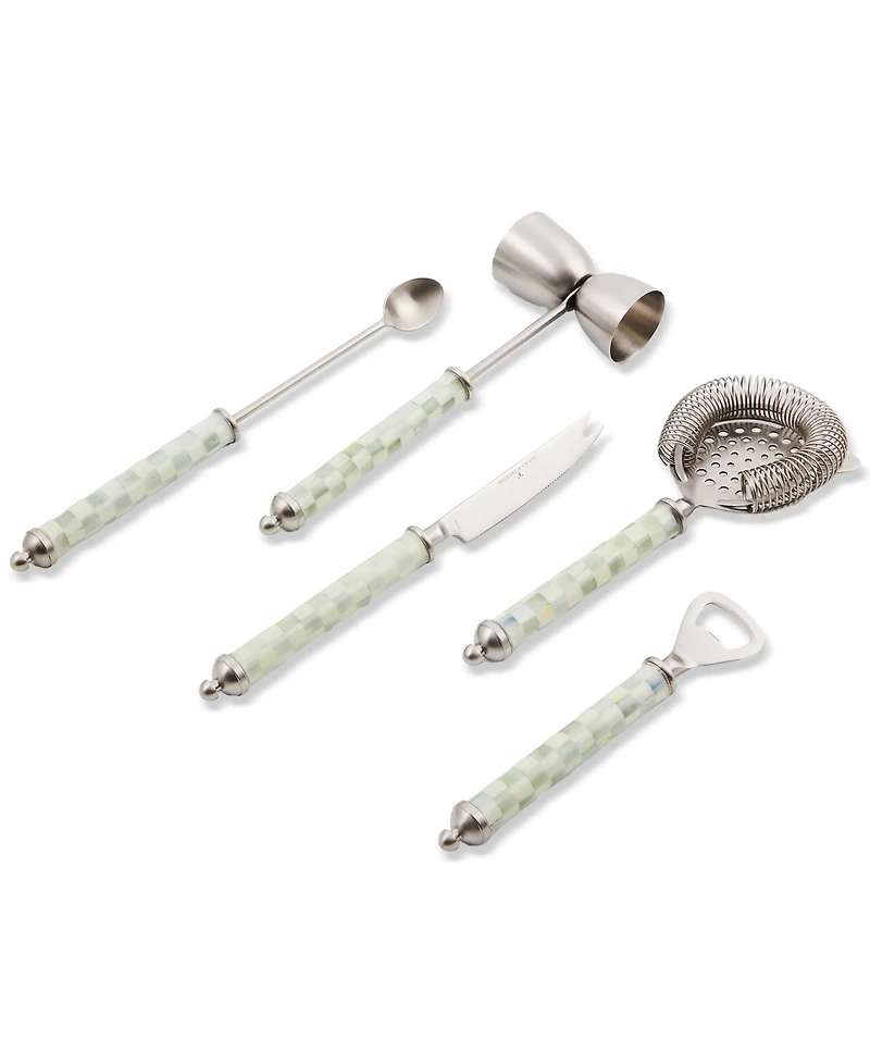 MacKenzie-Childs Sterling Check 3260 Bar Tool, Set of 5