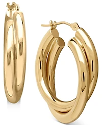 Double Hoop Earrings in 14k Gold