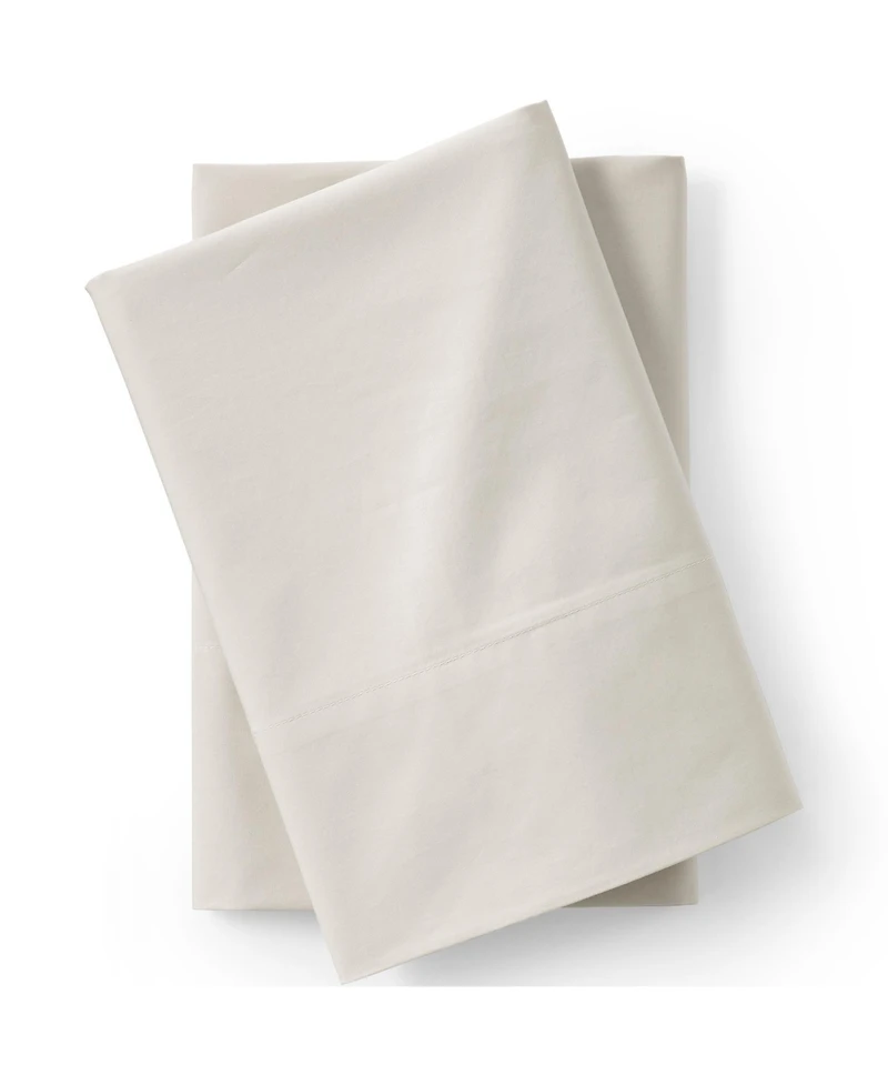 Lands' End Supima Cotton No Iron Sateen Embroidered Pillowcases - 400 thread count