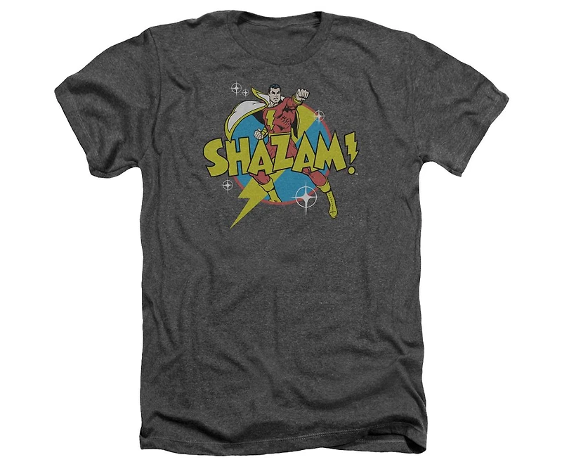 Dc Shazam Men's Comics Power Bolt Adult Heather Tee / T-Shirt