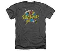 Dc Shazam Men's Comics Power Bolt Adult Heather Tee / T-Shirt
