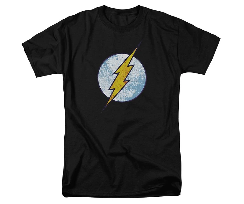 Dc Flash Mens Comics Neon Distress Logo Short Sleeve Adult Tee / T-Shirt