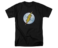 Dc Flash Mens Comics Neon Distress Logo Short Sleeve Adult Tee / T-Shirt