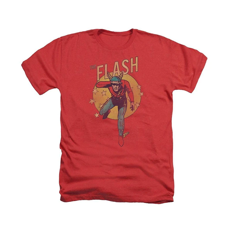 Dc Flash Mens Comics Circle & Stars Adult Heather Tee / T-Shirt