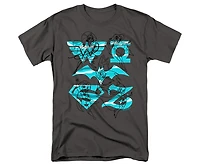Dc Wonder Woman Men's Superhero Girls Comics Line Art Group Short Sleeve Adult Tee / T-Shirt