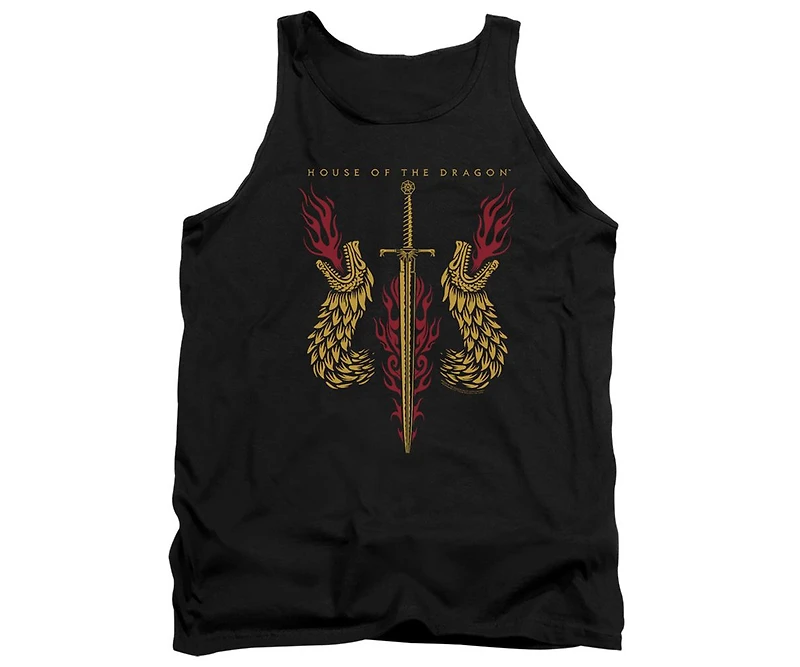 House Of The Dragon Men's Sword And Heads Adult Tank Top