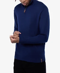 Spring + Mercer Men's Quarter Zip Mock Neck Sweater
