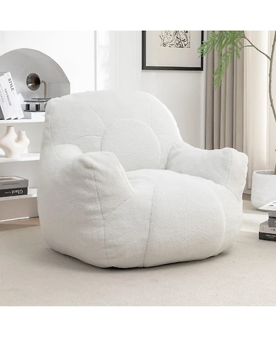Cozy Bean Bag Chair with Memory Foam Filling, Tufted Faux Fur Bean Bag Sofa-The Pop Home