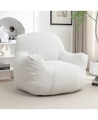 Cozy Bean Bag Chair with Memory Foam Filling, Tufted Faux Fur Bean Bag Sofa-The Pop Home