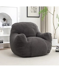 Cozy Bean Bag Chair with Memory Foam Filling, Tufted Faux Fur Sofa-The Pop Home