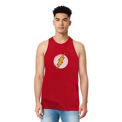 Dc Flash Mens Comics Rough Logo Adult Tank Top