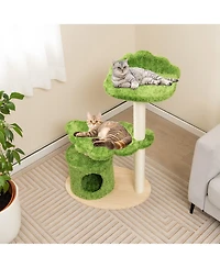 Gymax 38'' Cute Cat Tree Cat Condo Furniture w/ Fully Wrapped Sisal Scratching Posts