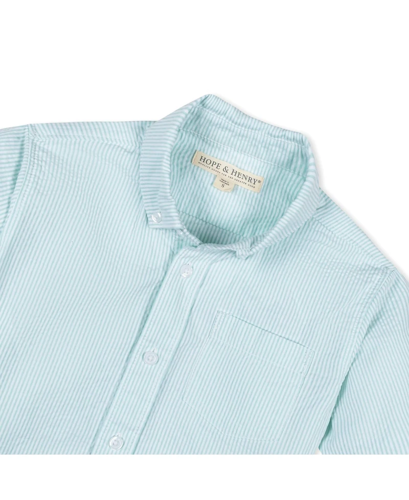 Hope & Henry Baby Boys Long Sleeve Seersucker Button Down Shirt