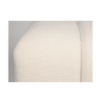 Jofran Tess Contemporary Modern Ivory Boucle Upholstered Plush Bench