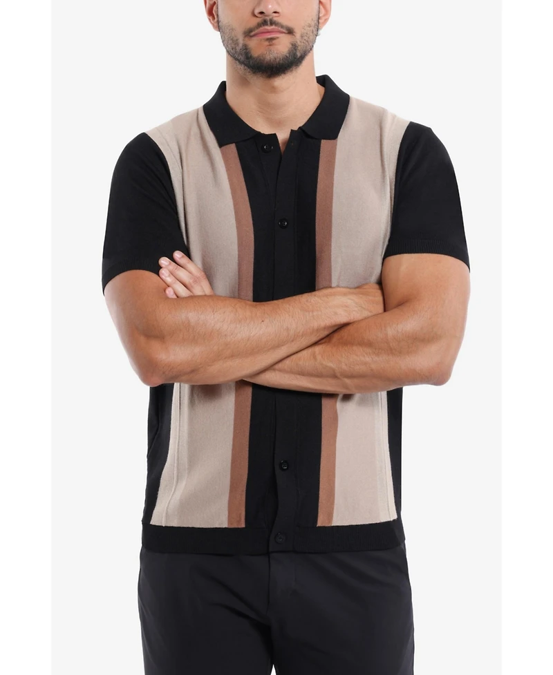 Spring + Mercer Men's Stripe Polo Sweater