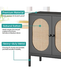 gaomon Rattan Buffet Cabinet, Sideboard Cabinet with Adjustable Shelves