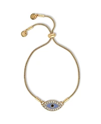 Jessica Simpson Multi-Color Beaded Bracelet Set with Evil Eye Charm - Boho Chic Stackable Bracelets