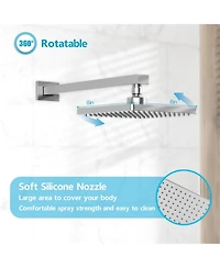 Lovmor Wall Mounted Hand Held Shower Bathroom Luxury Rain Mixer Shower System Set(Valve Included)