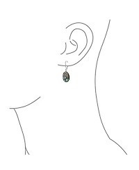 Bling Jewelry Oval Rainbow Abalone Shell Swirl Dangle Earrings in Sterling Silver
