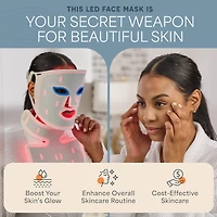 LifePro Red Light Therapy Face Mask with Neck Coverage - 3-Color Led Light Therapy for Skin Care at Home