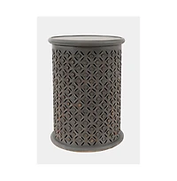 Jofran Decker Distressed Hardwood Global Drum End Table