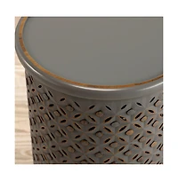 Jofran Decker Distressed Hardwood Global Drum End Table