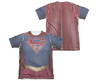 Supergirl Mens Uniform (Front/Back Print) Adult Poly/Cotton Short Sleeve Tee / T-Shirt