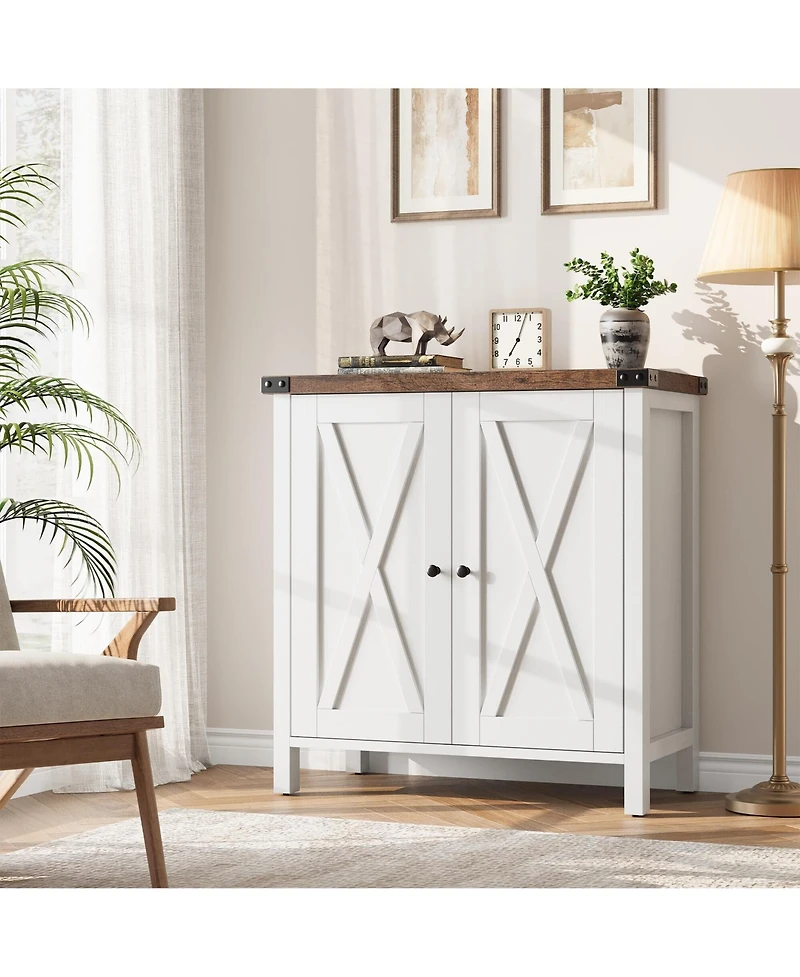 gaomon Farmhouse Buffet Cabinet with Adjustable Shelf and Barn Doors
