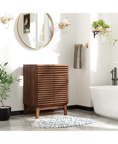 Mid-Century Freestanding Bathroom Cabinet Vanity with Storage