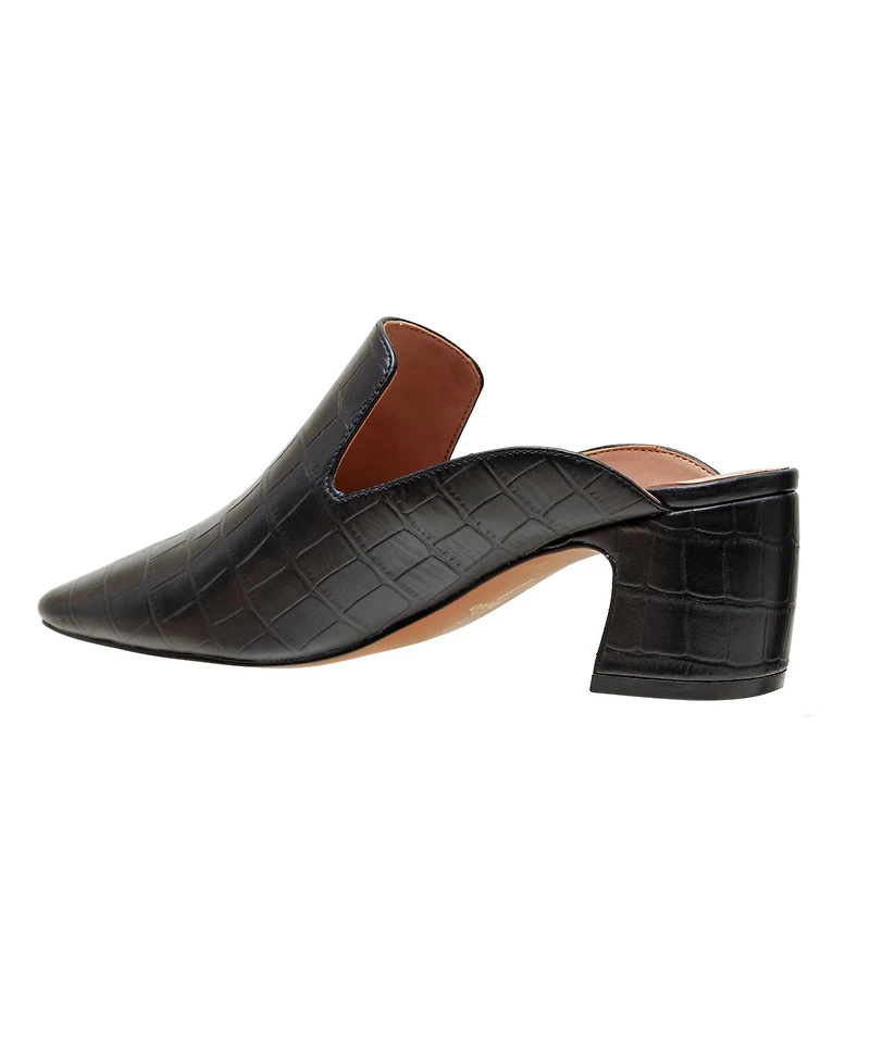 Linea Paolo Giselle | Croco Embossed Leather Mules