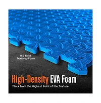 Squatz 6-Piece Puzzle Exercise Mat, Eva Foam Tiles, Blue