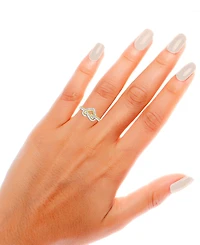 Diamond Heart Knot Ring (1/3 ct. t.w.) in Sterling Silver & 10k Gold-Plate