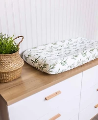 Crane Baby Parker Quilted Change Pad Cover - Leaf