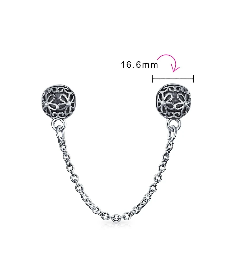 Bling Jewelry Double Daisy Clasp Spacer Charm Floral Bouquet Safety Chain Bead Bracelets