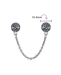 Bling Jewelry Double Daisy Clasp Spacer Charm Floral Bouquet Safety Chain Bead Bracelets