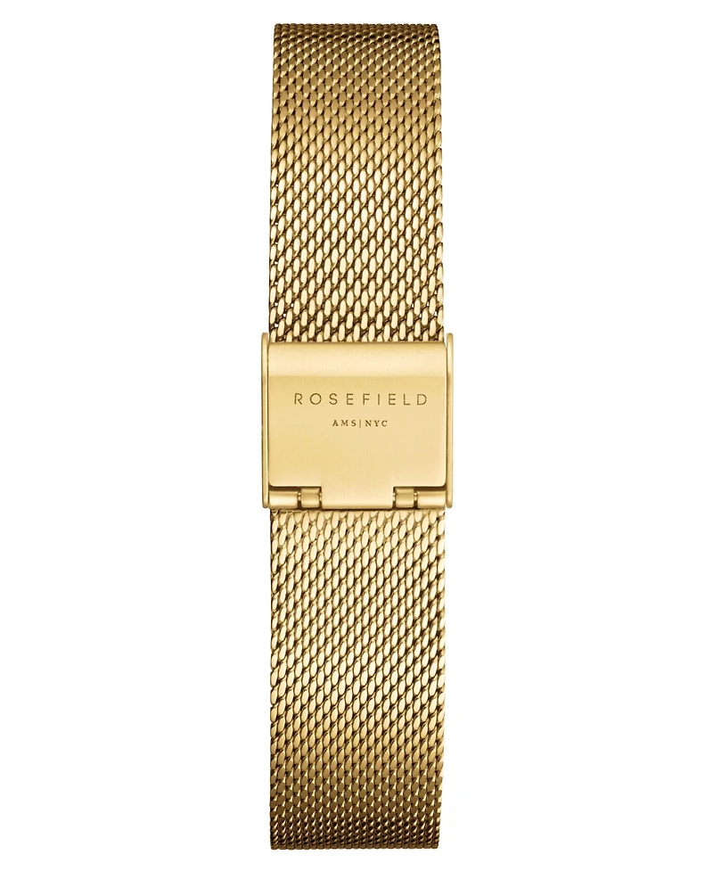 Rosefield Boxy Xs Women's Gold Tone Stainless Steel Mesh Bracelet Watch 24mm